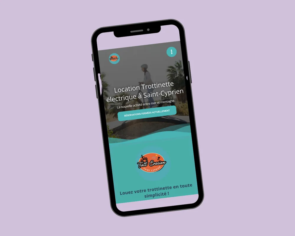 Le site Trott’Évasion sur téléphone